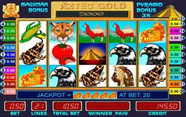 Інтерфейс ігрового автомата Aztec Gold