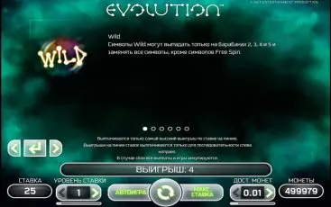 Бонусна гра ігрового апарату Evolution
