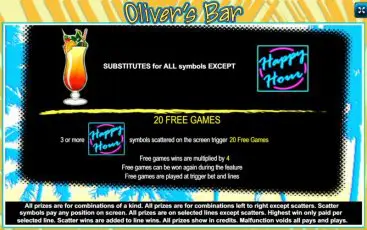 Бонусна гра ігрового апарату Olivers Bar